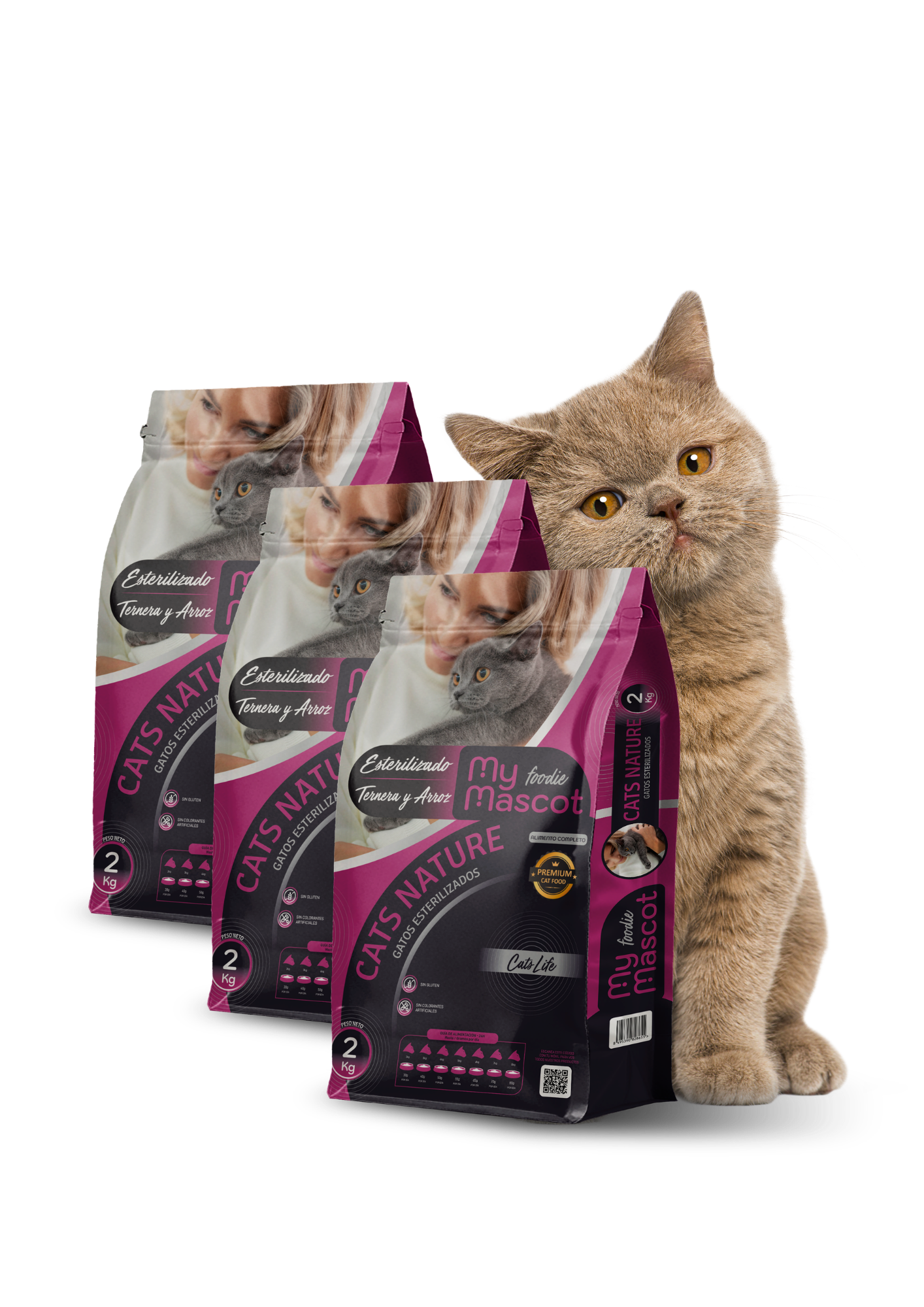 PACK 3 Gato esterilizado Ternera & Arroz 2kg