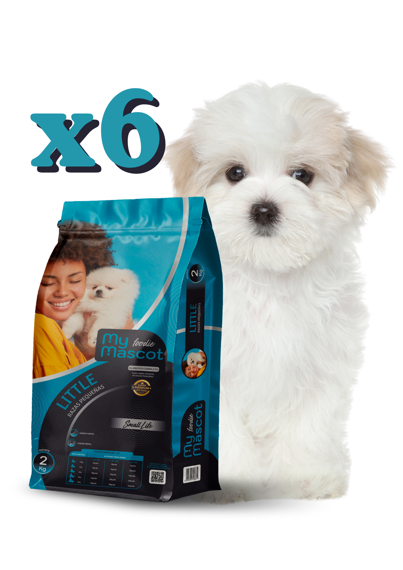 PACK 6  Little Razas Pequeñas Pollo & Ternera 2 kg